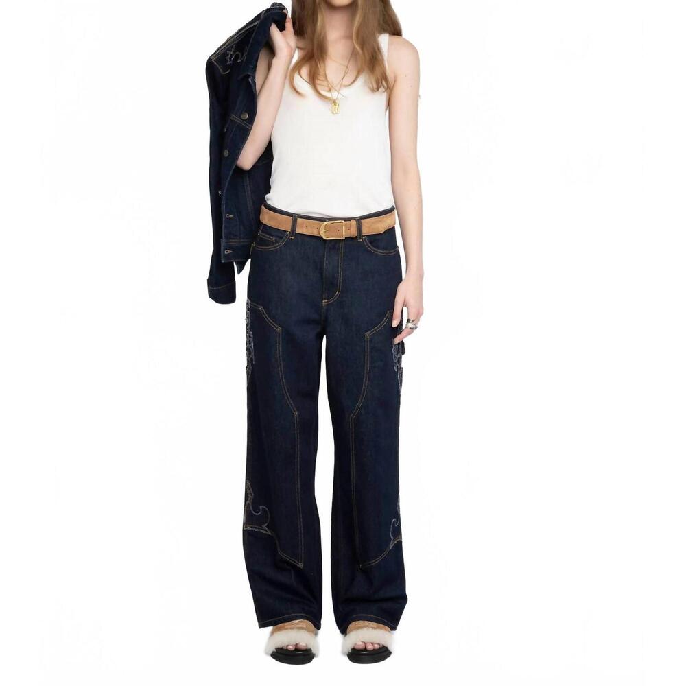 NEW ZADIG & VOLTAIRE perya denim eco jeans in brut